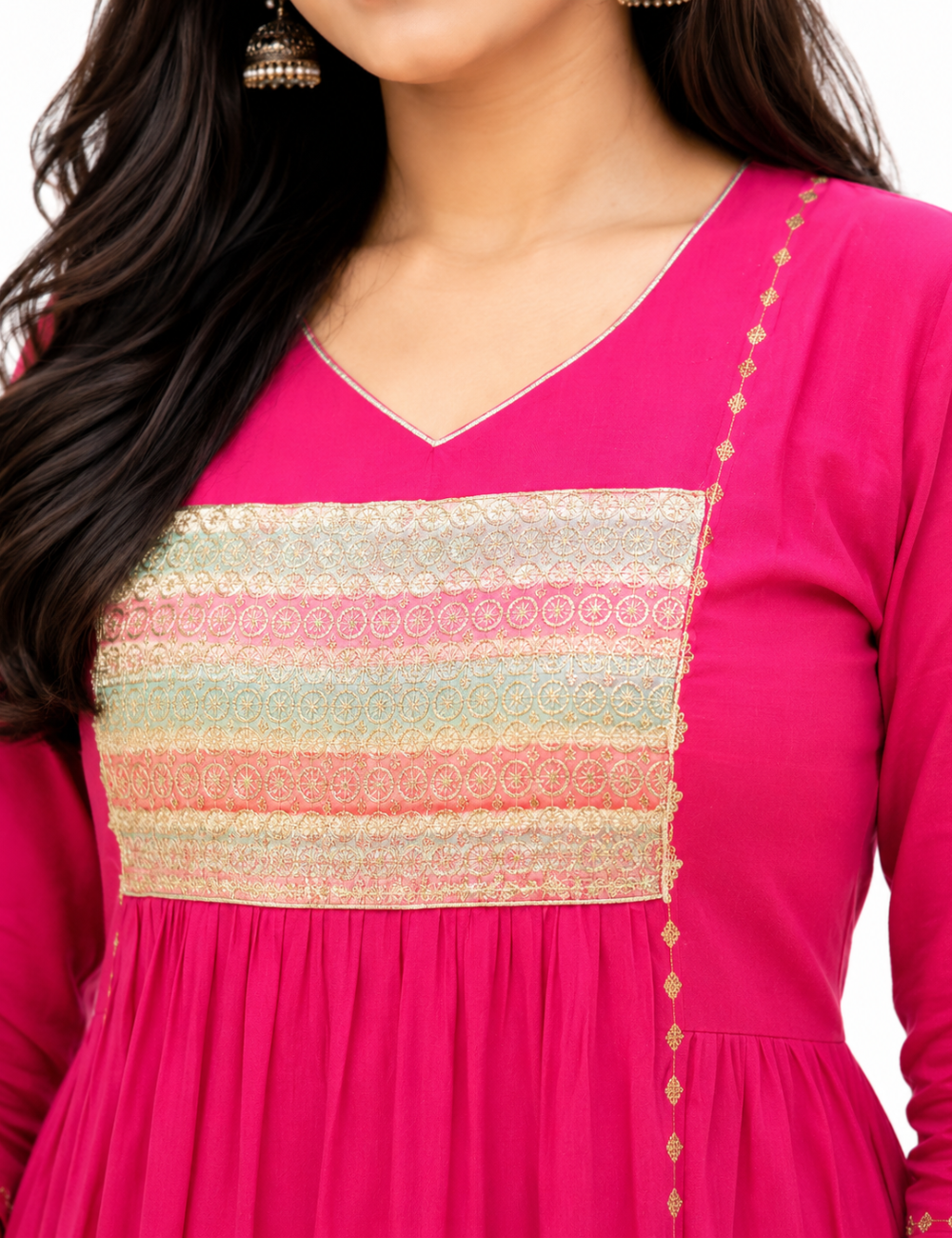 Muslin Silk Pink Suit Set