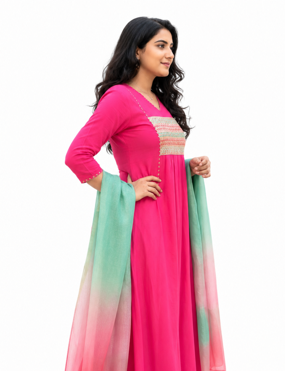 Muslin Silk Pink Suit Set