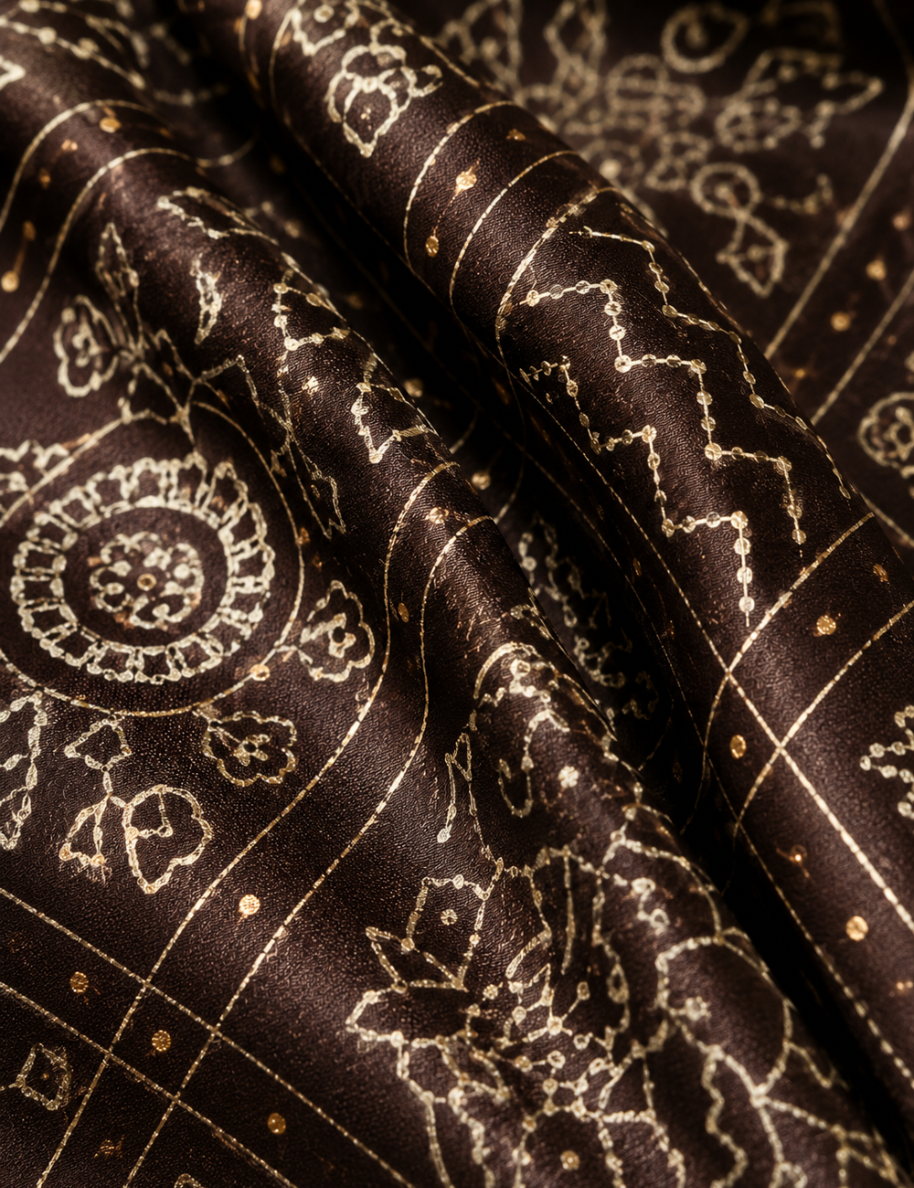 Black Gaji Silk Mirror Work Kurti