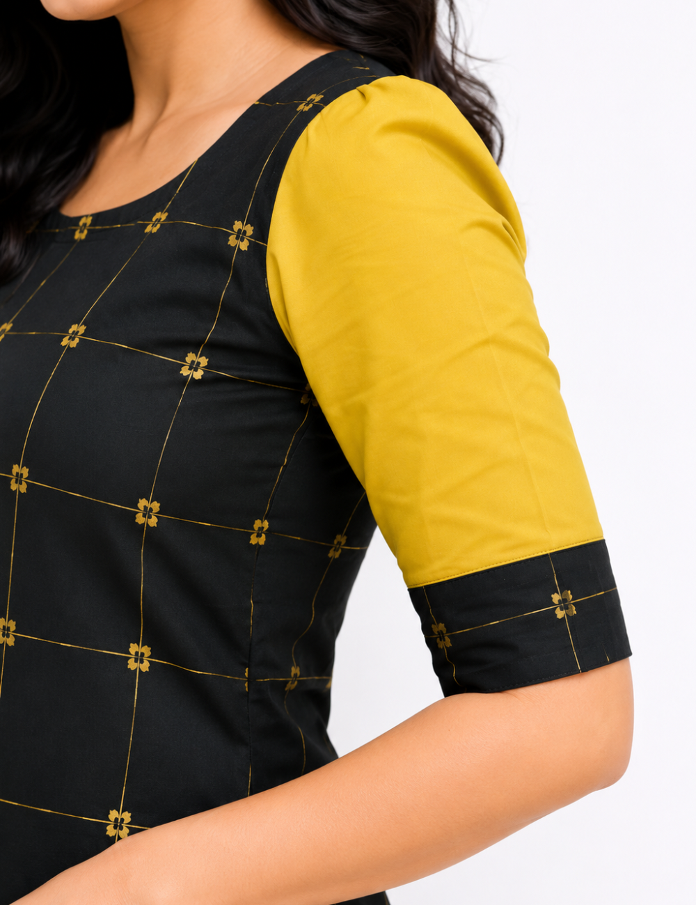 Black Raw Silk Kurti