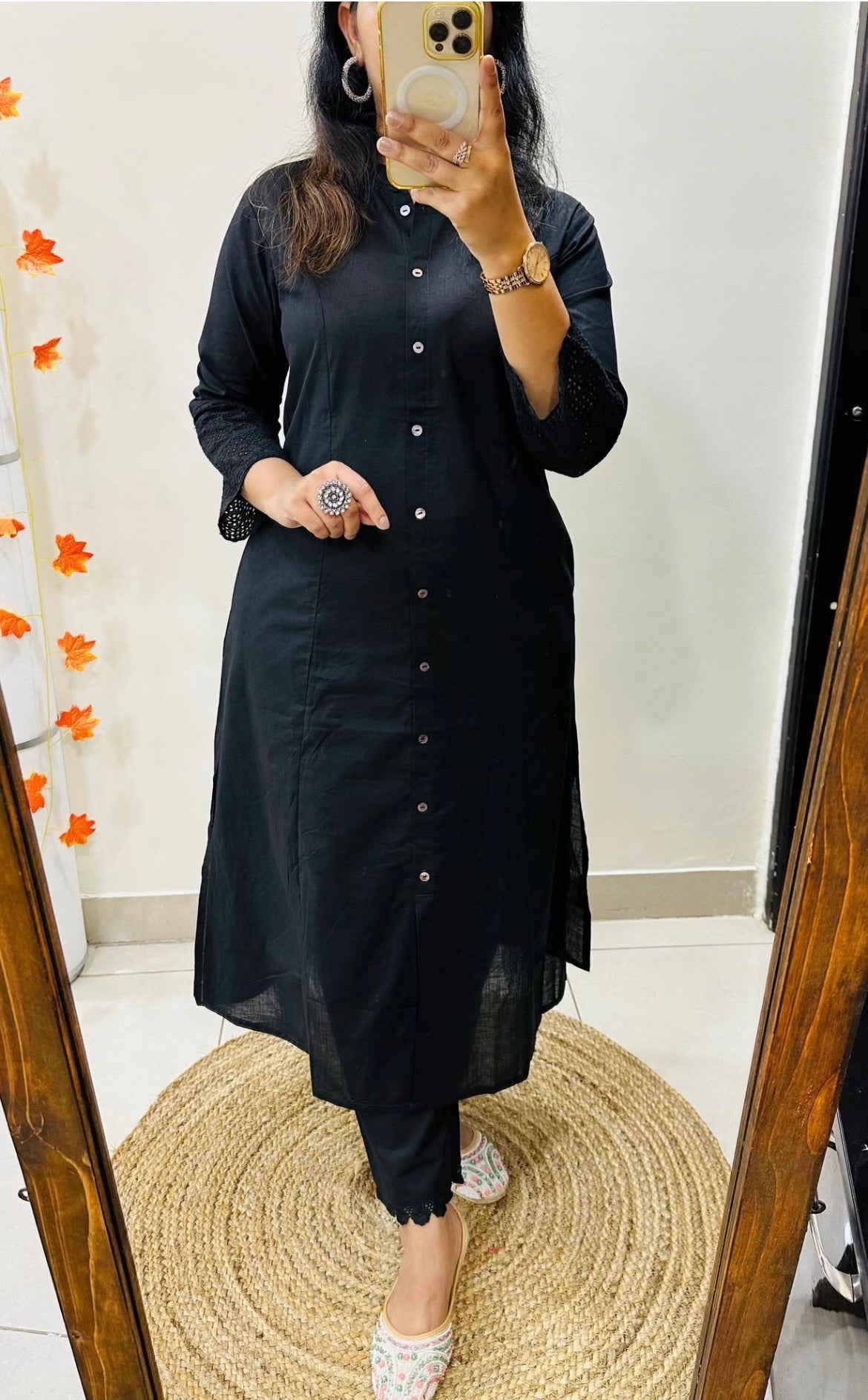 Black cotton co ord set