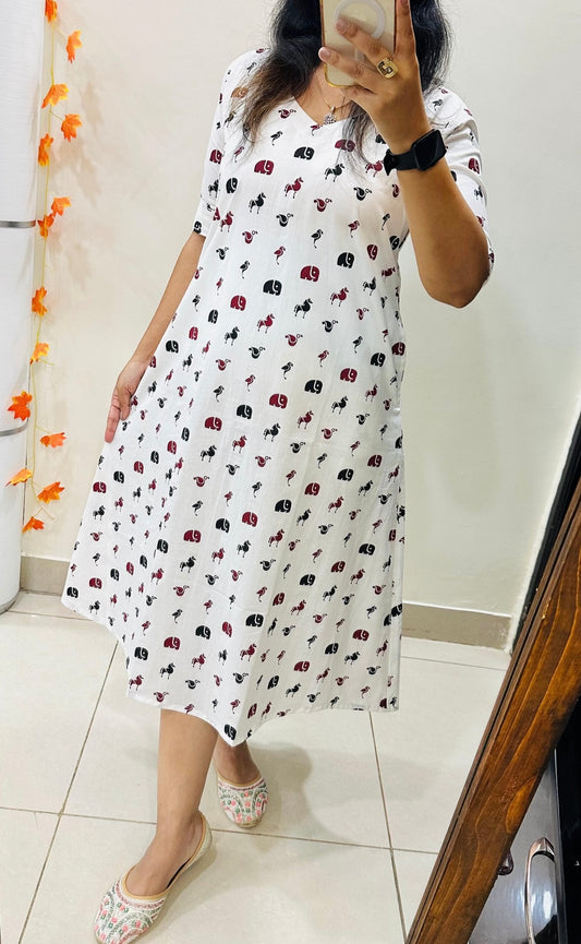 White A-Line Kurti