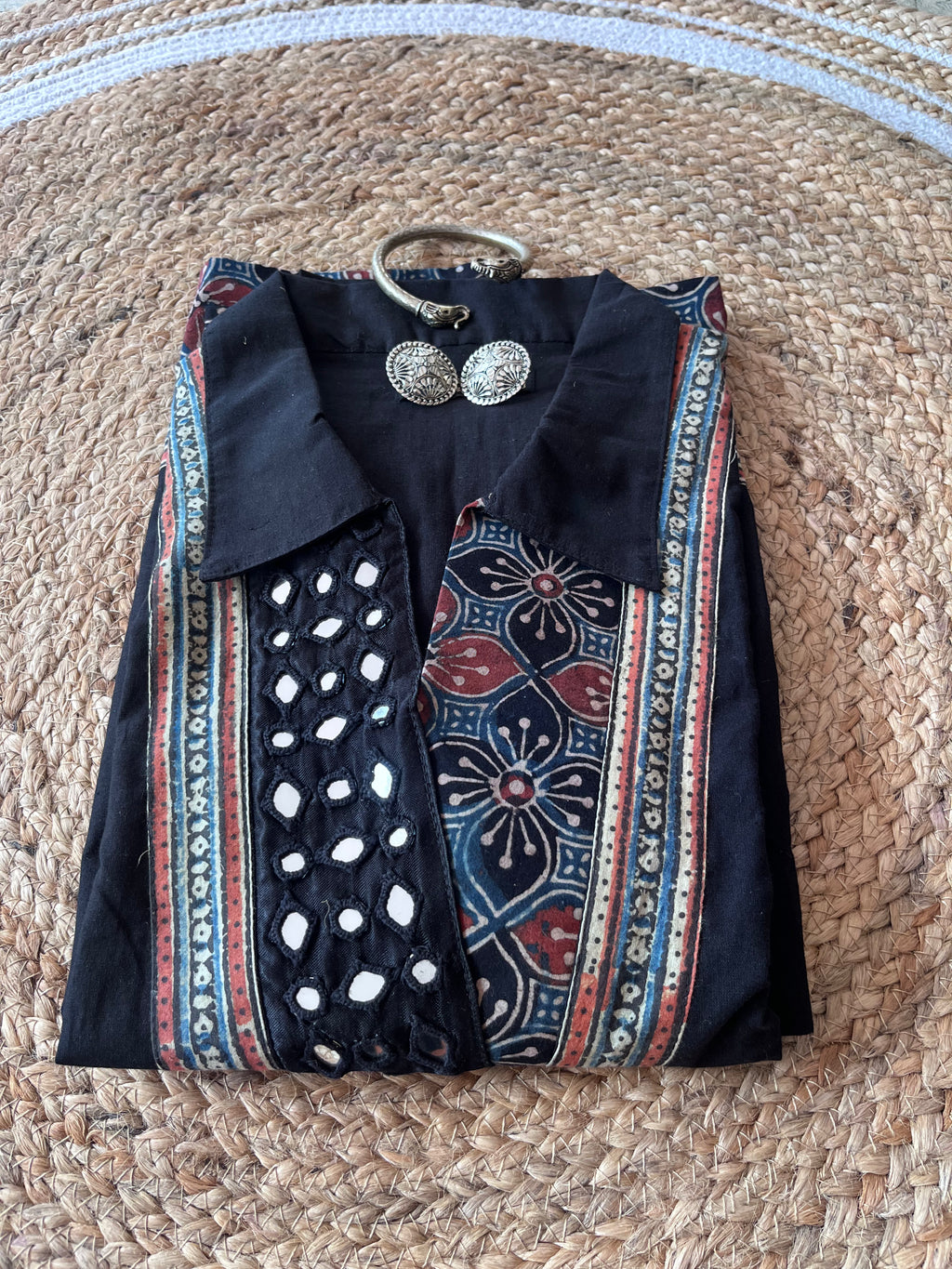 Black ajrakh kurti