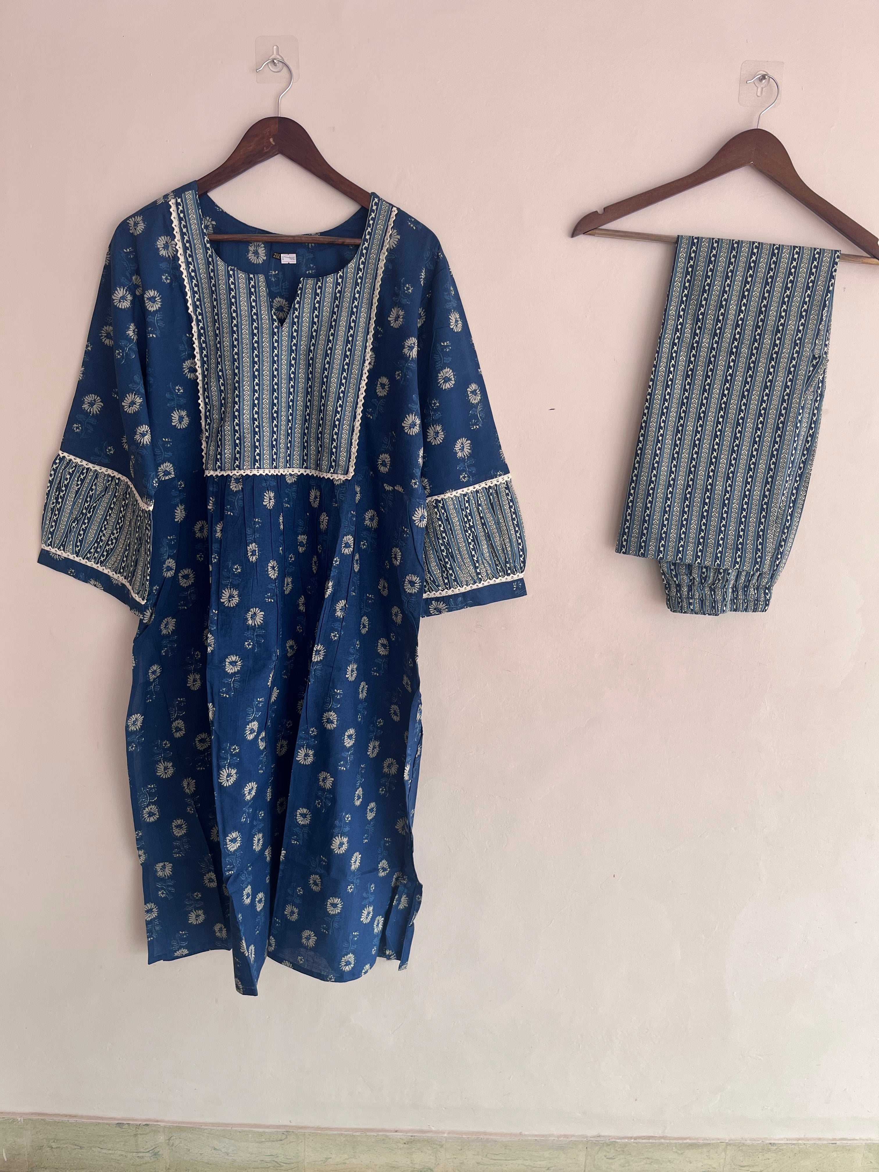Navy blue kurti and bottom