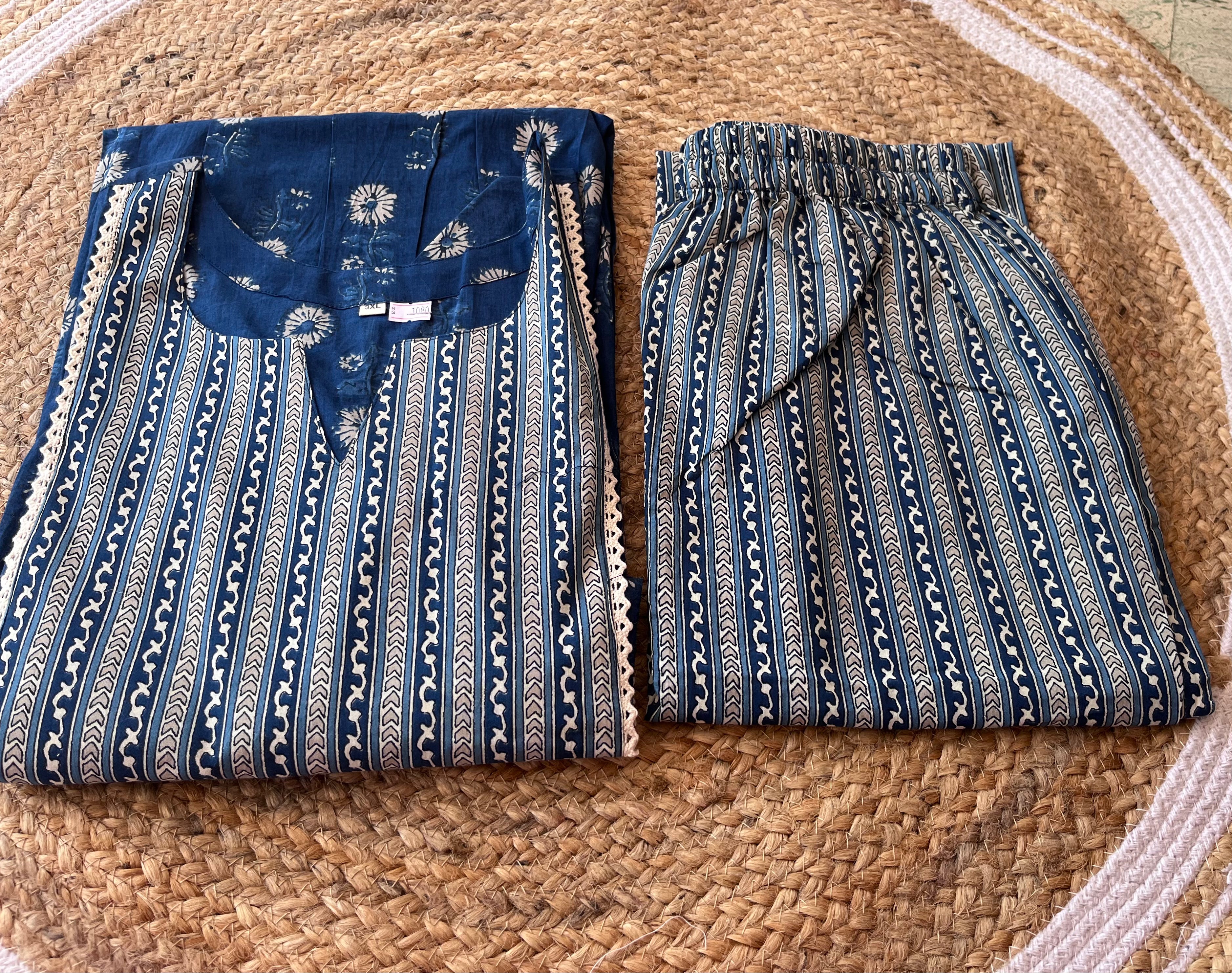 Navy blue kurti and bottom