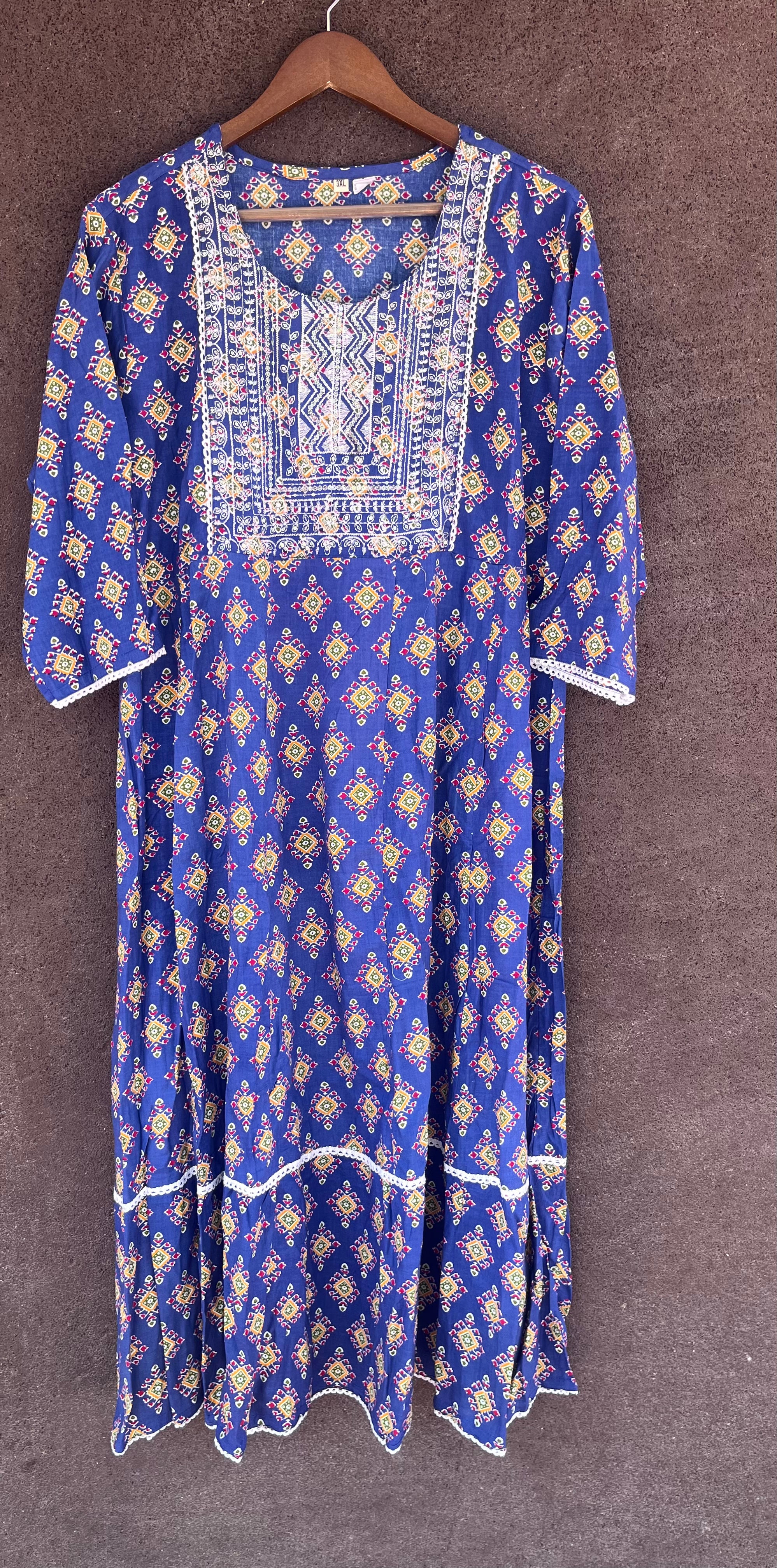 Deep Blue Umbrella kurti