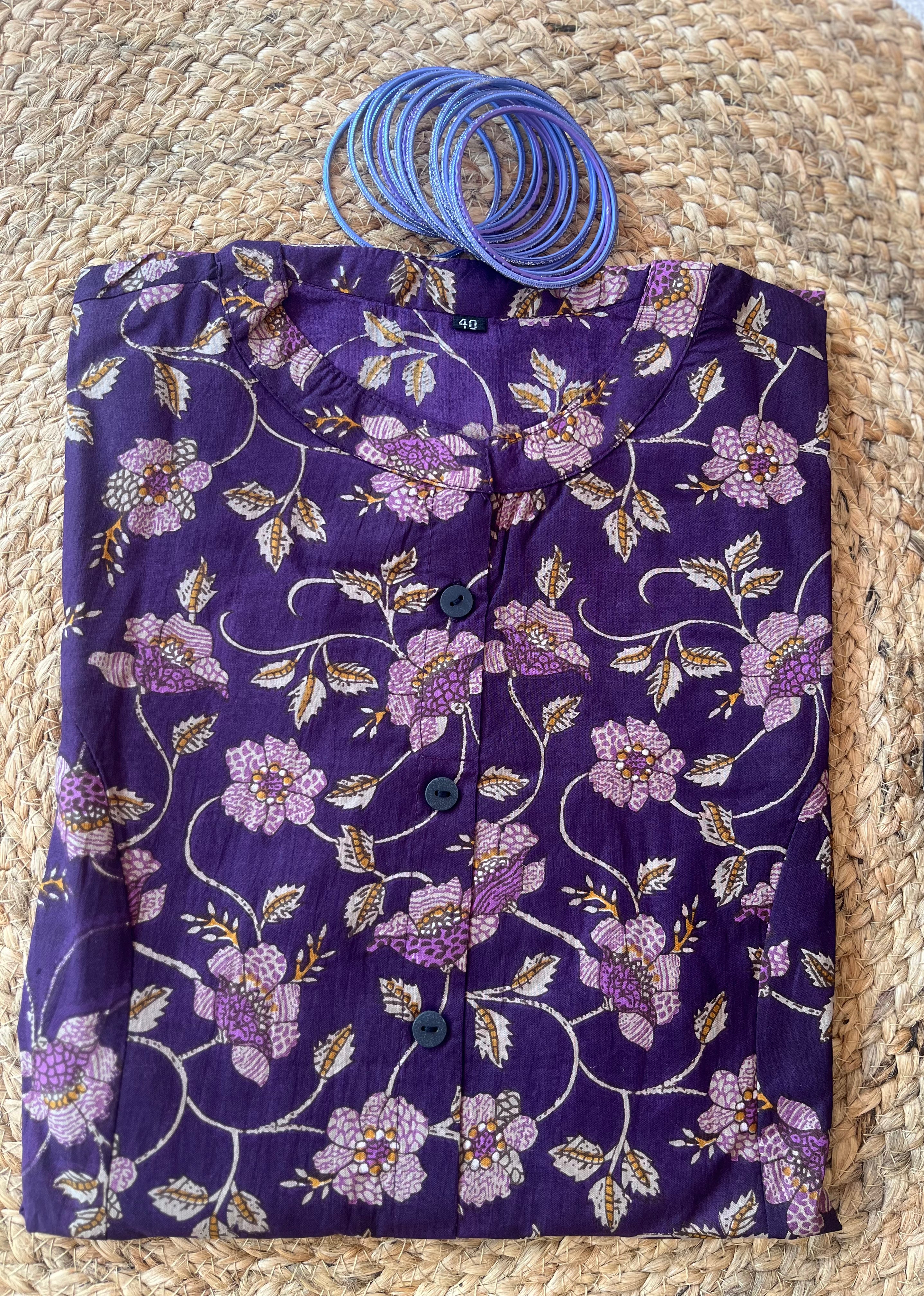 Purple cotton co ord set