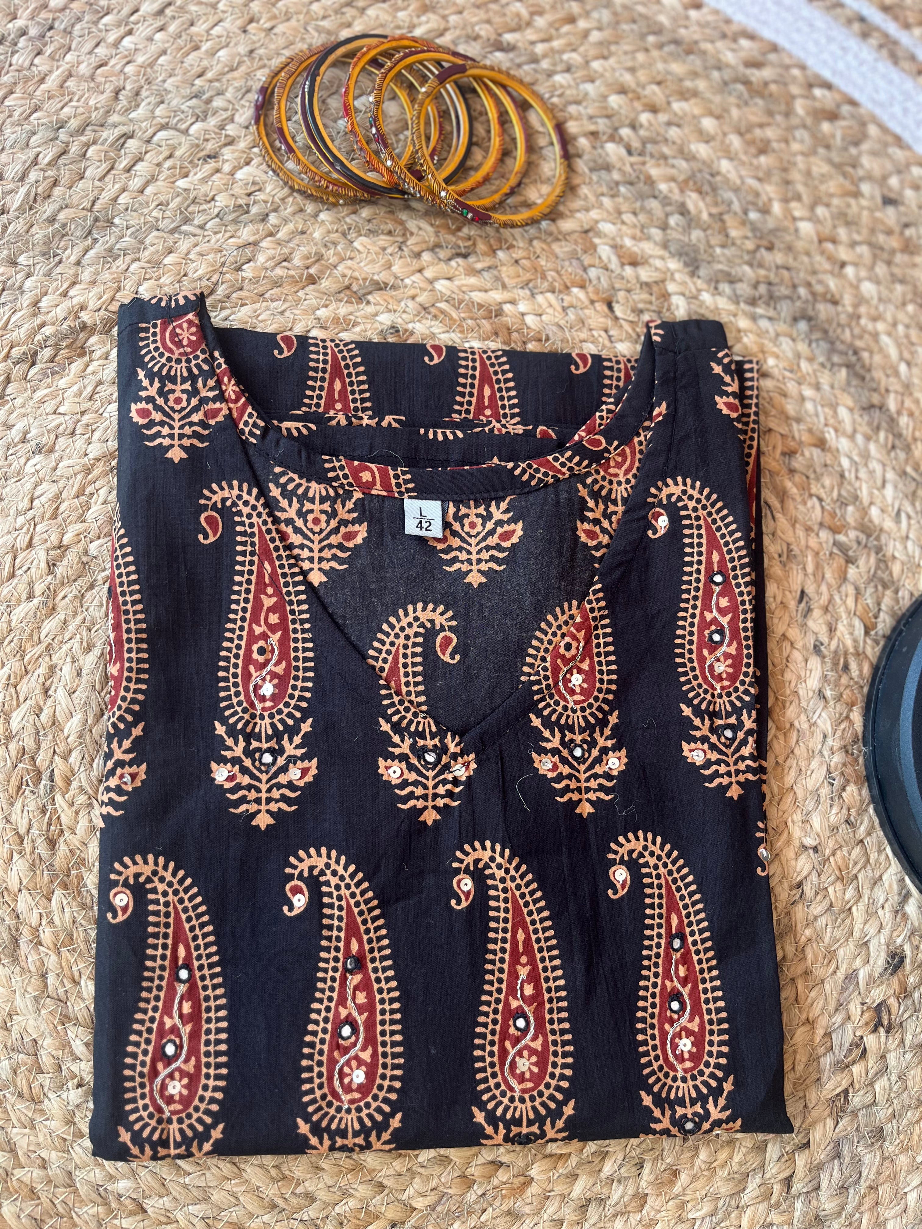 Black cotton Suit set