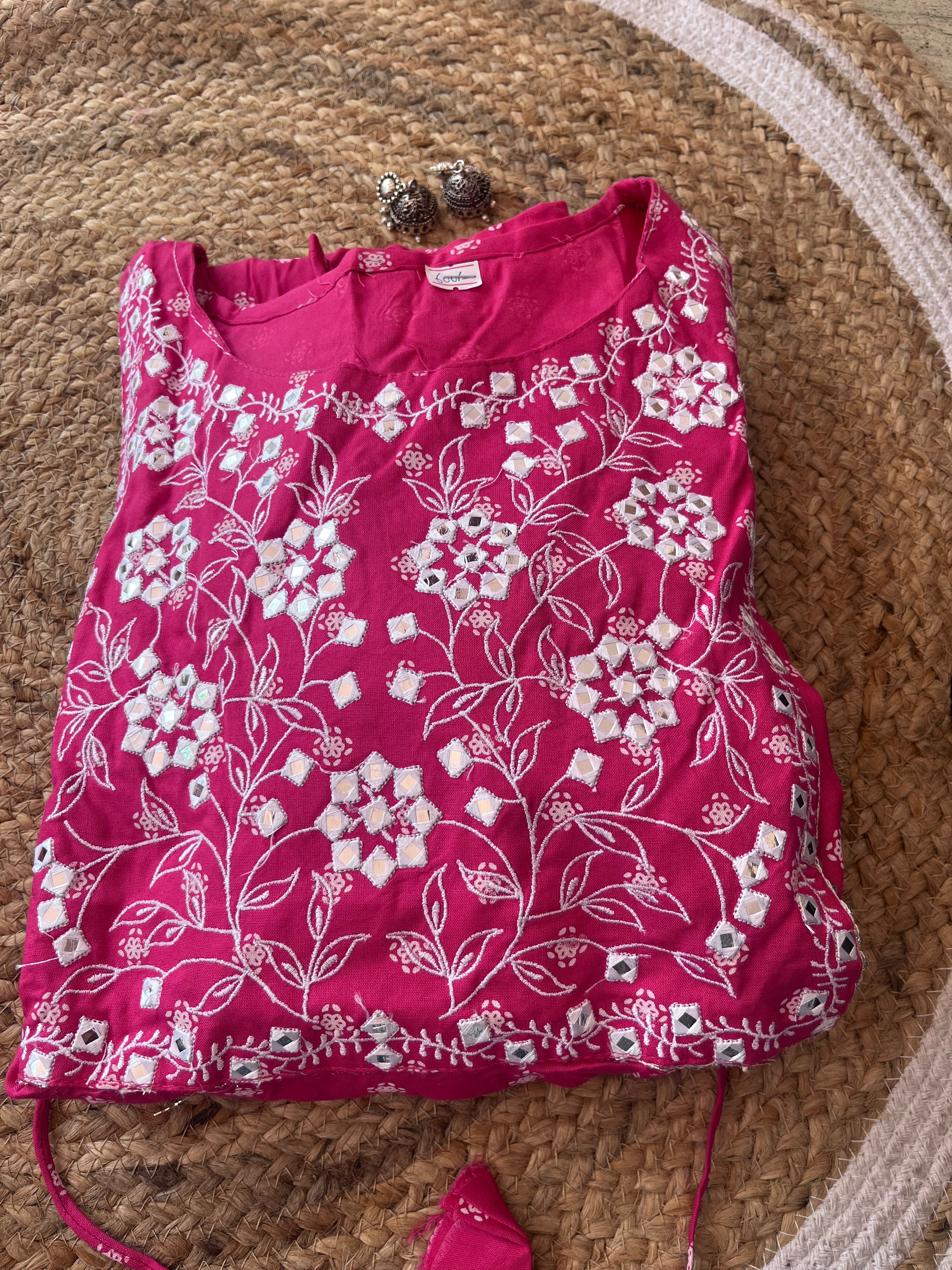 Deep Pink Umbrella Kurti