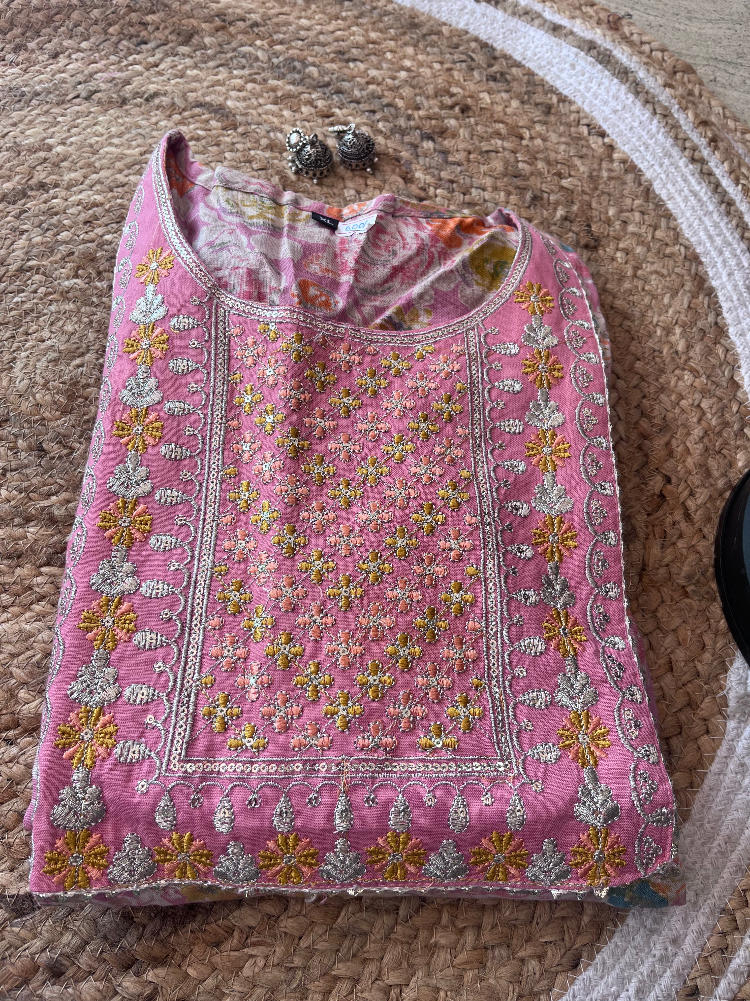 Baby pink Umbrella kurti