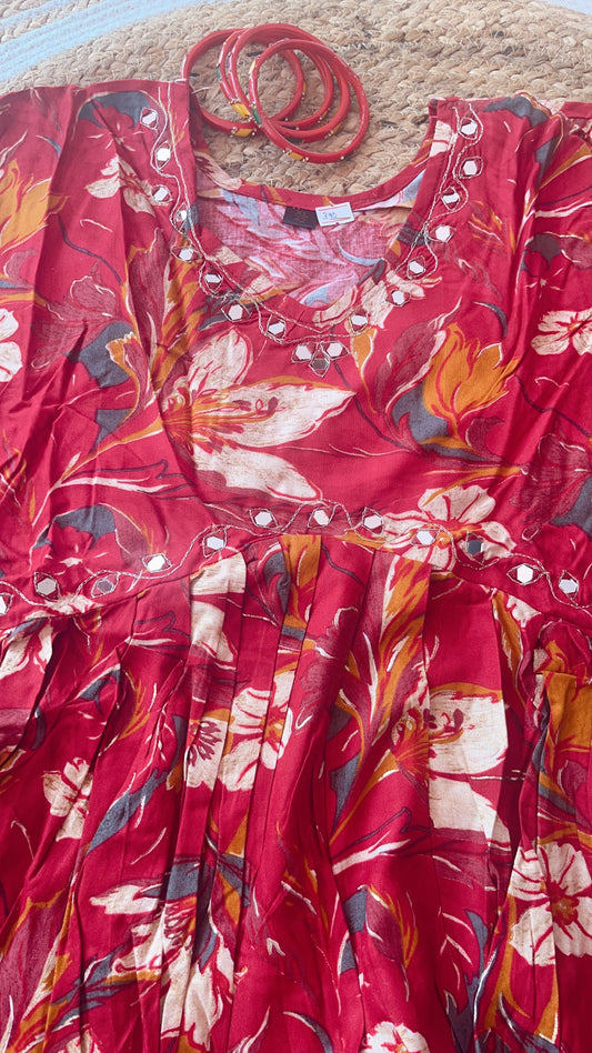 Deep Pink Alia Cut Kurti