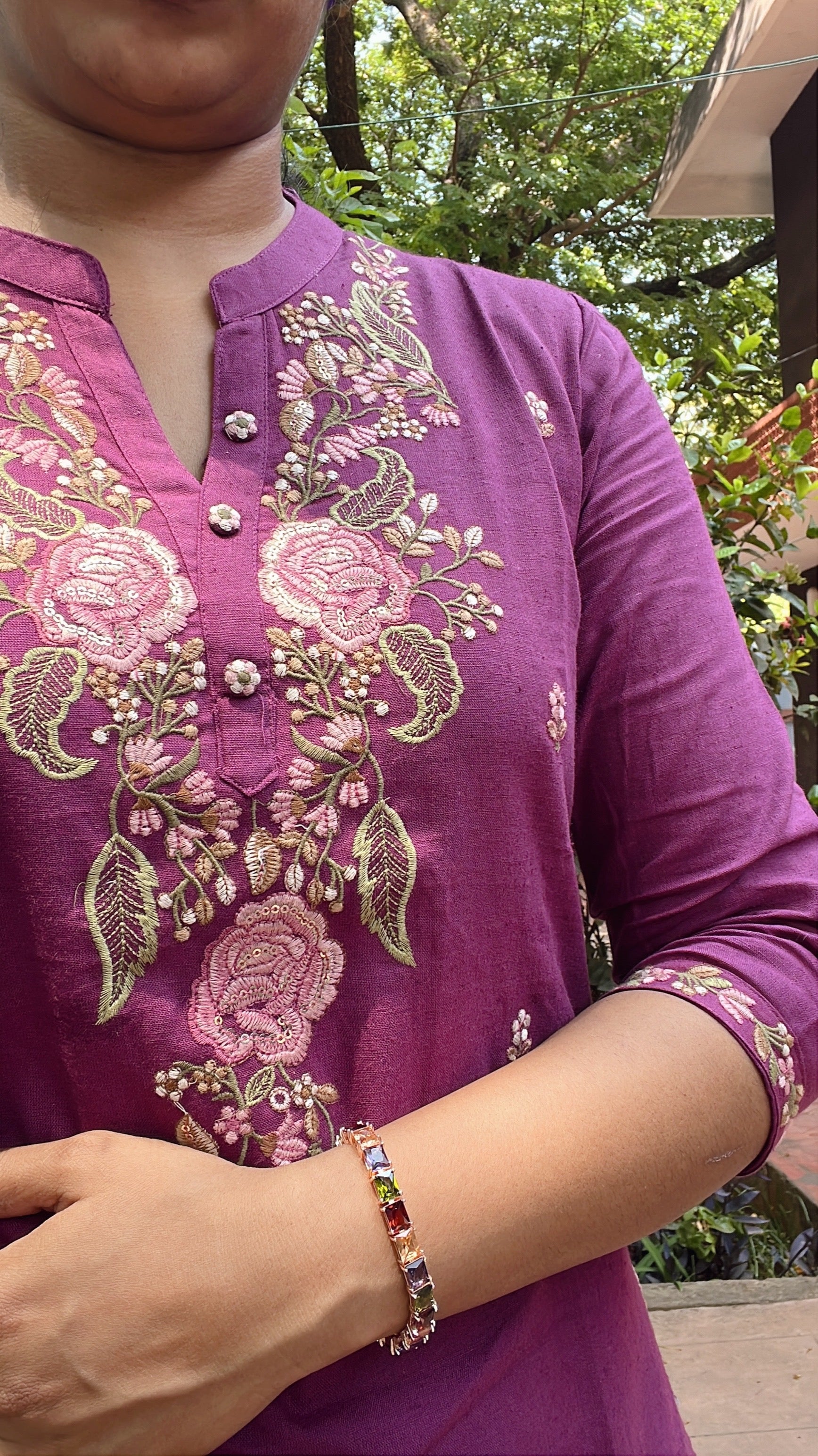 Majenta pure cotton 3 piece suit set