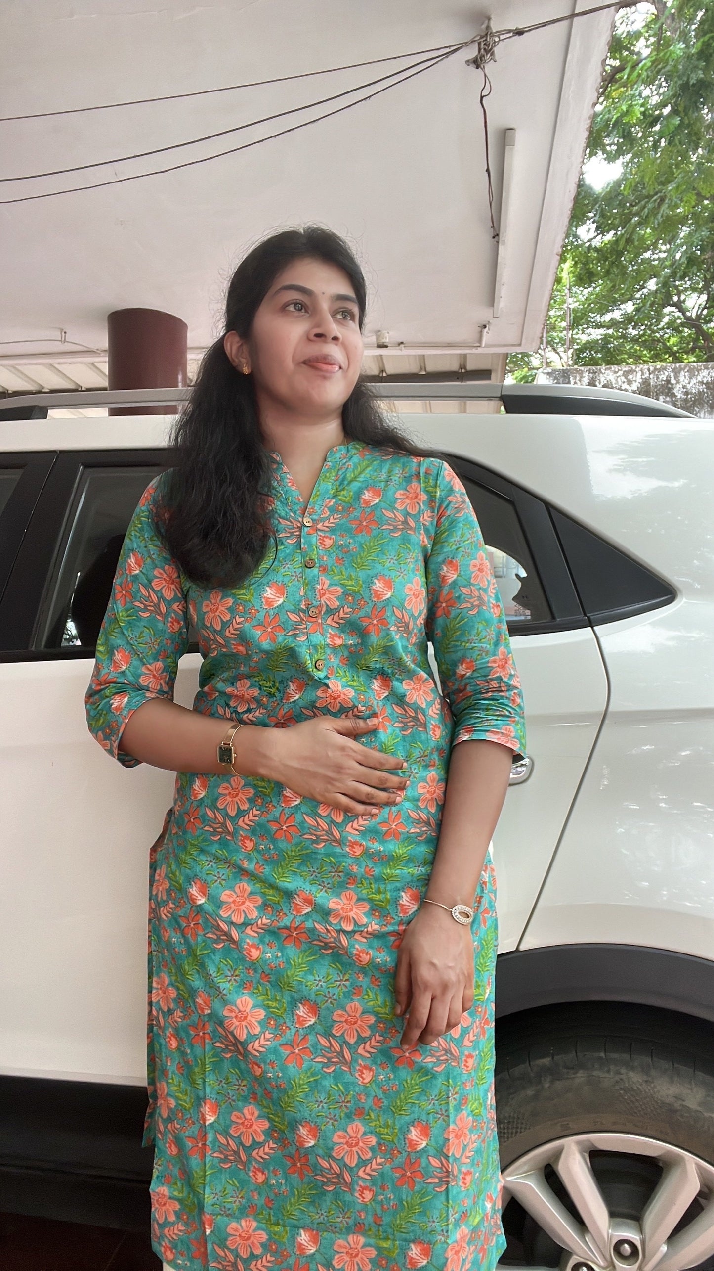 Teal Bluish Green Kurti