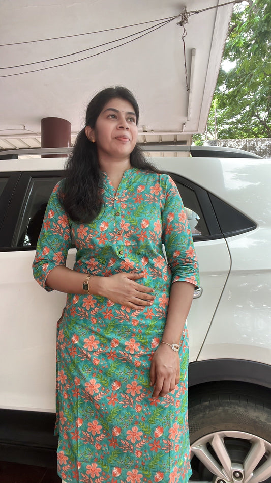 Teal Bluish Green Kurti