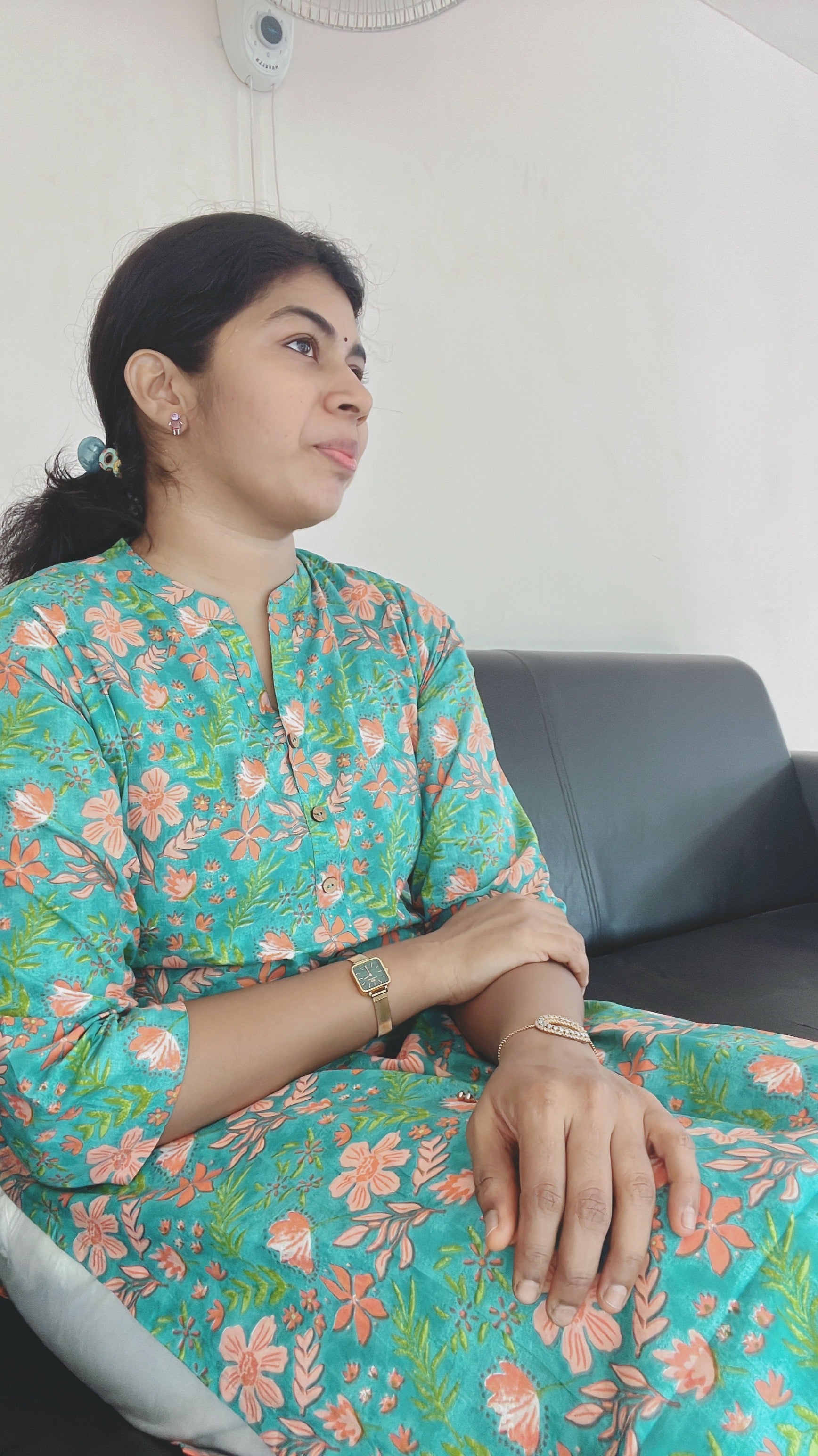 Teal Bluish Green Kurti