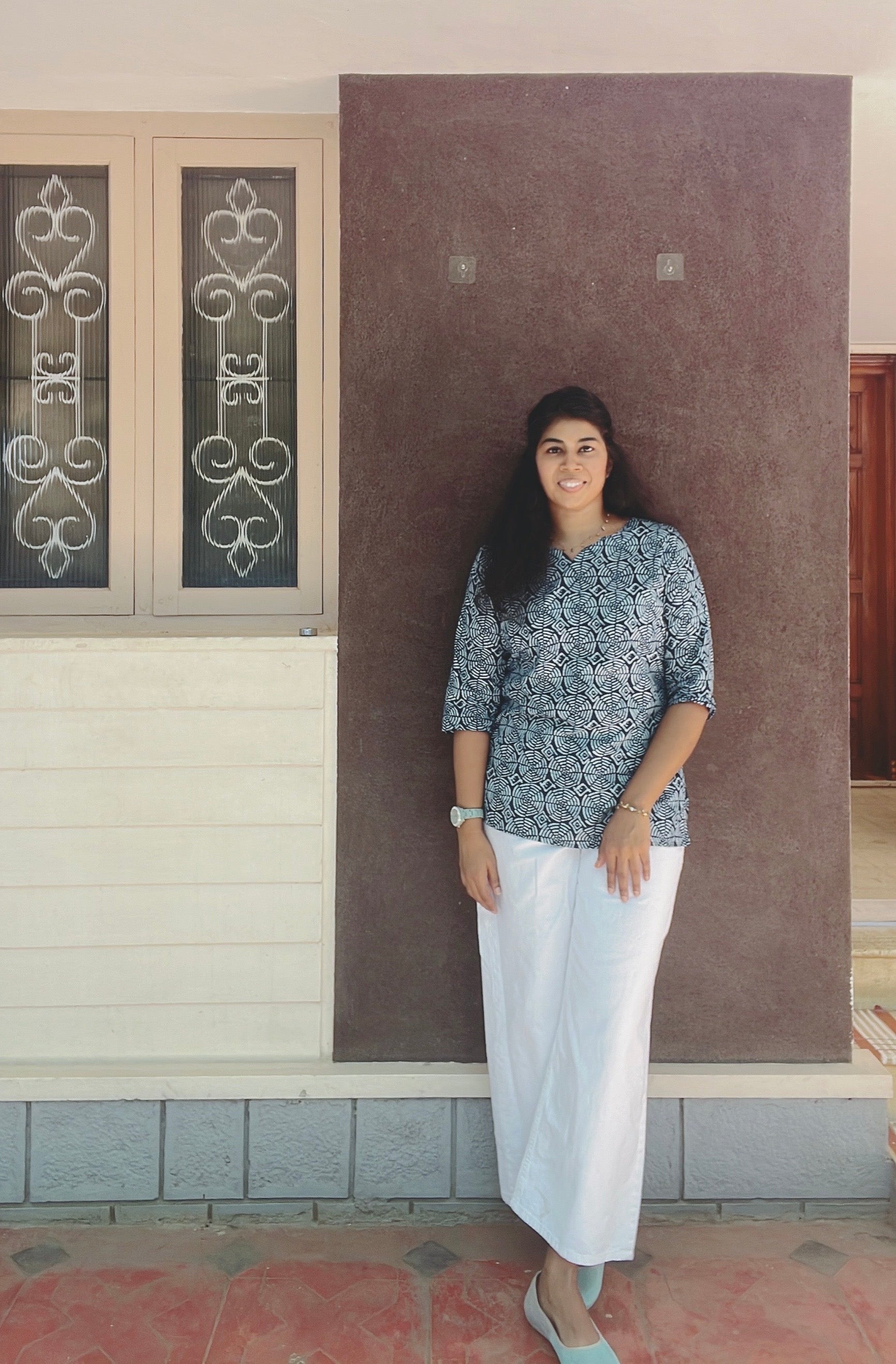 Indigo Blue Cotton Short Kurti
