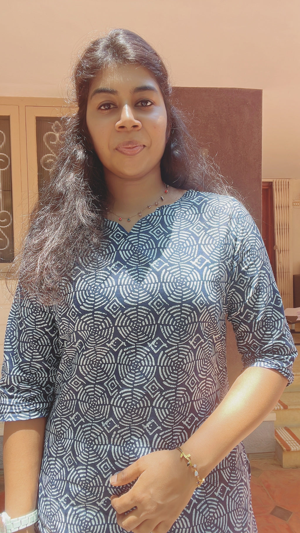 Indigo Blue Cotton Short Kurti