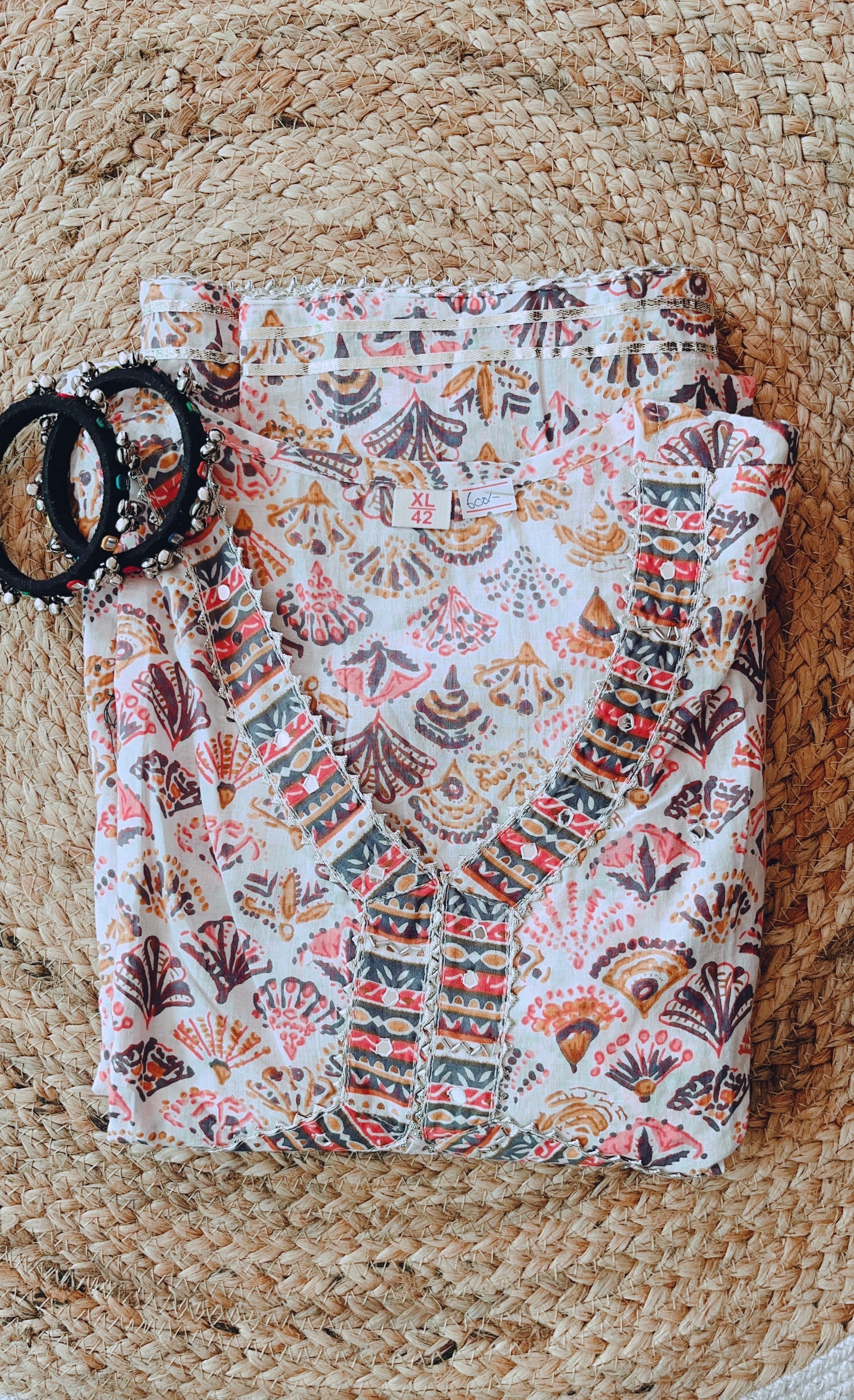 Alia Cut White Print Kurti