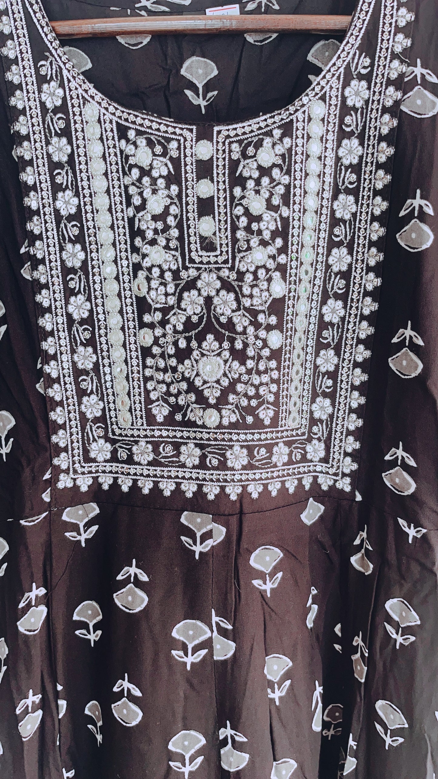 Pure black and white umbrella kurti