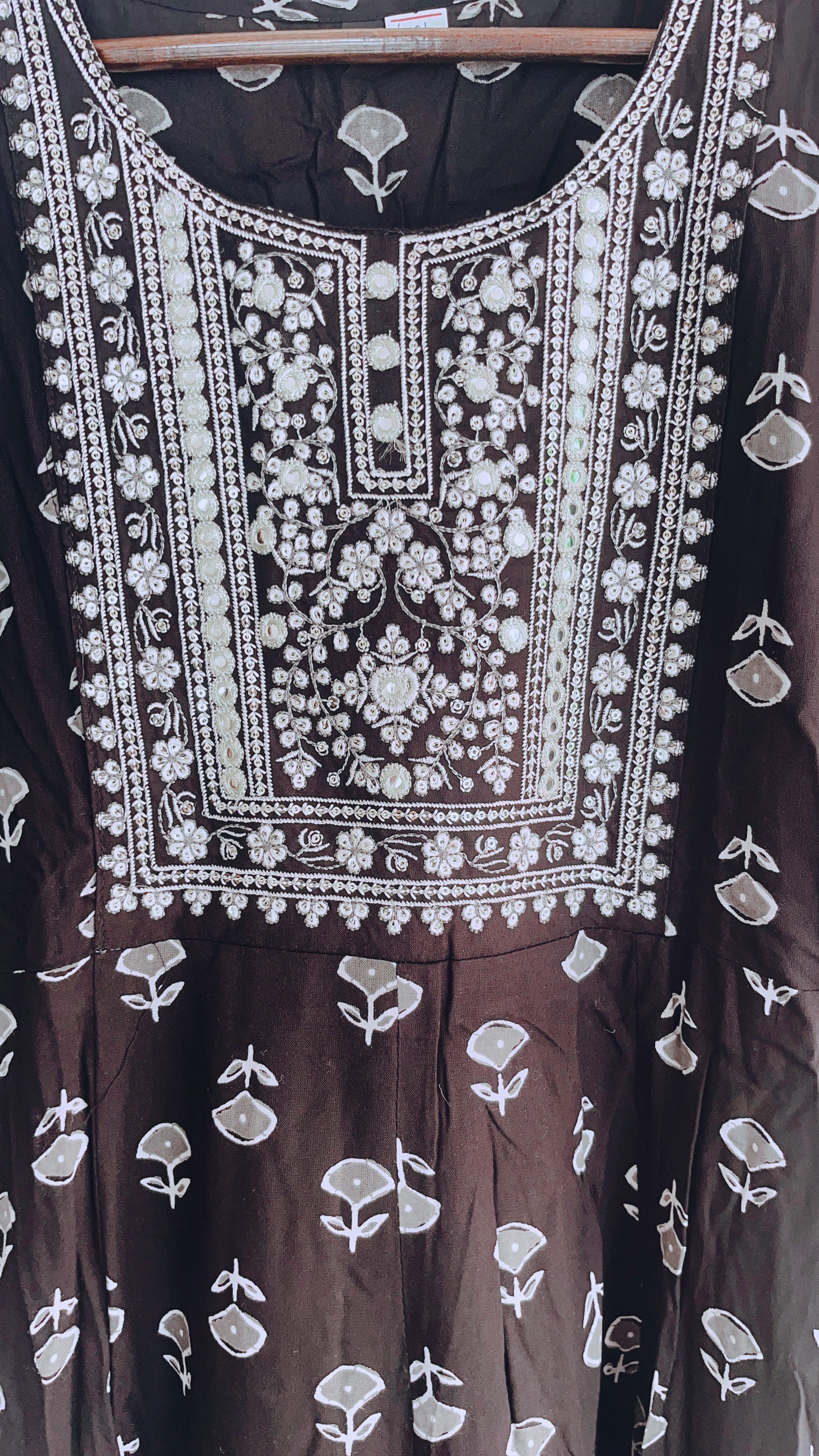 Pure black and white umbrella kurti