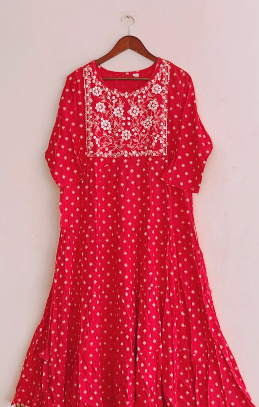 Deep Pink Umbrella Kurti