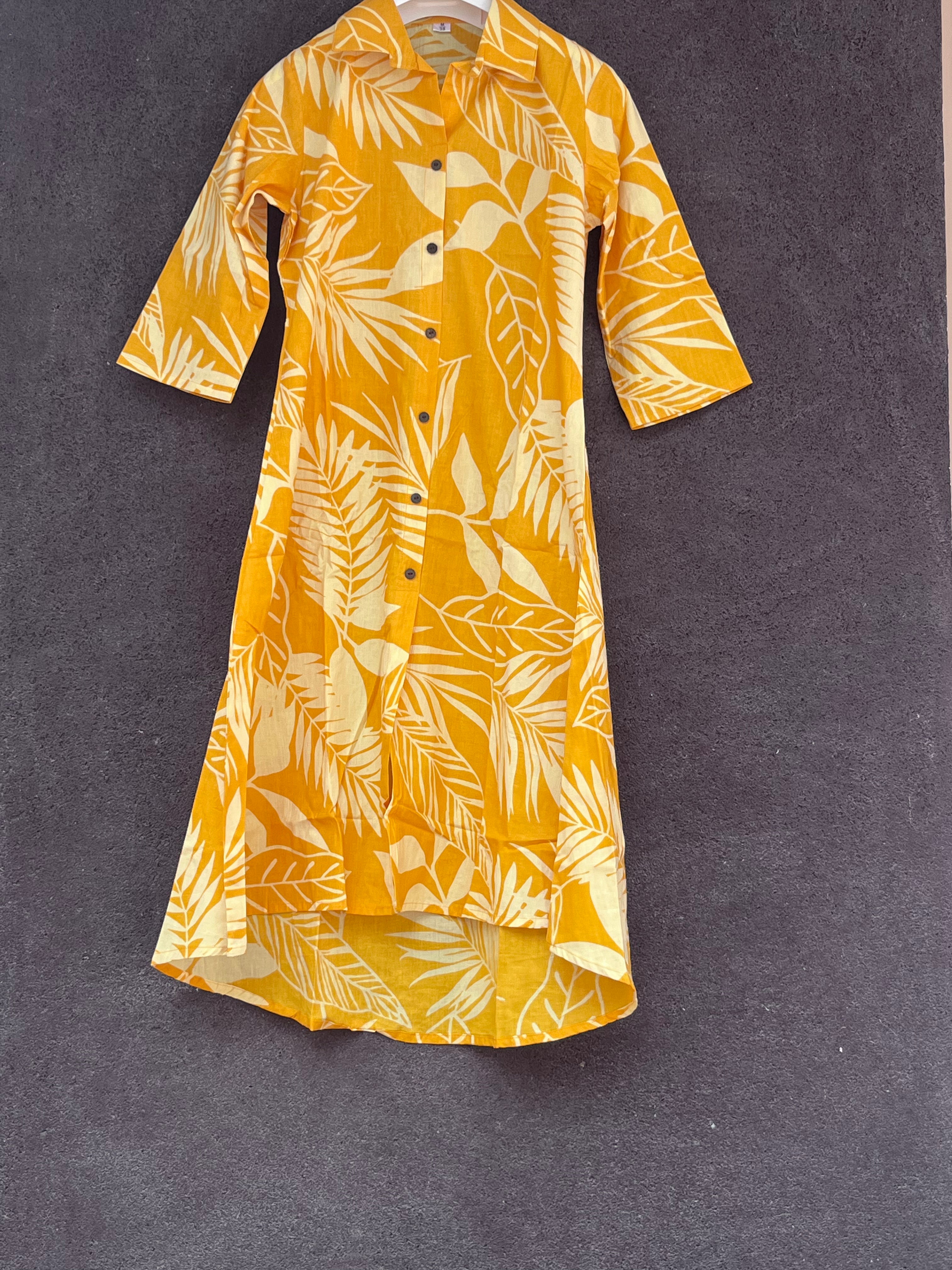Cotton coords - Yellow with white imprint