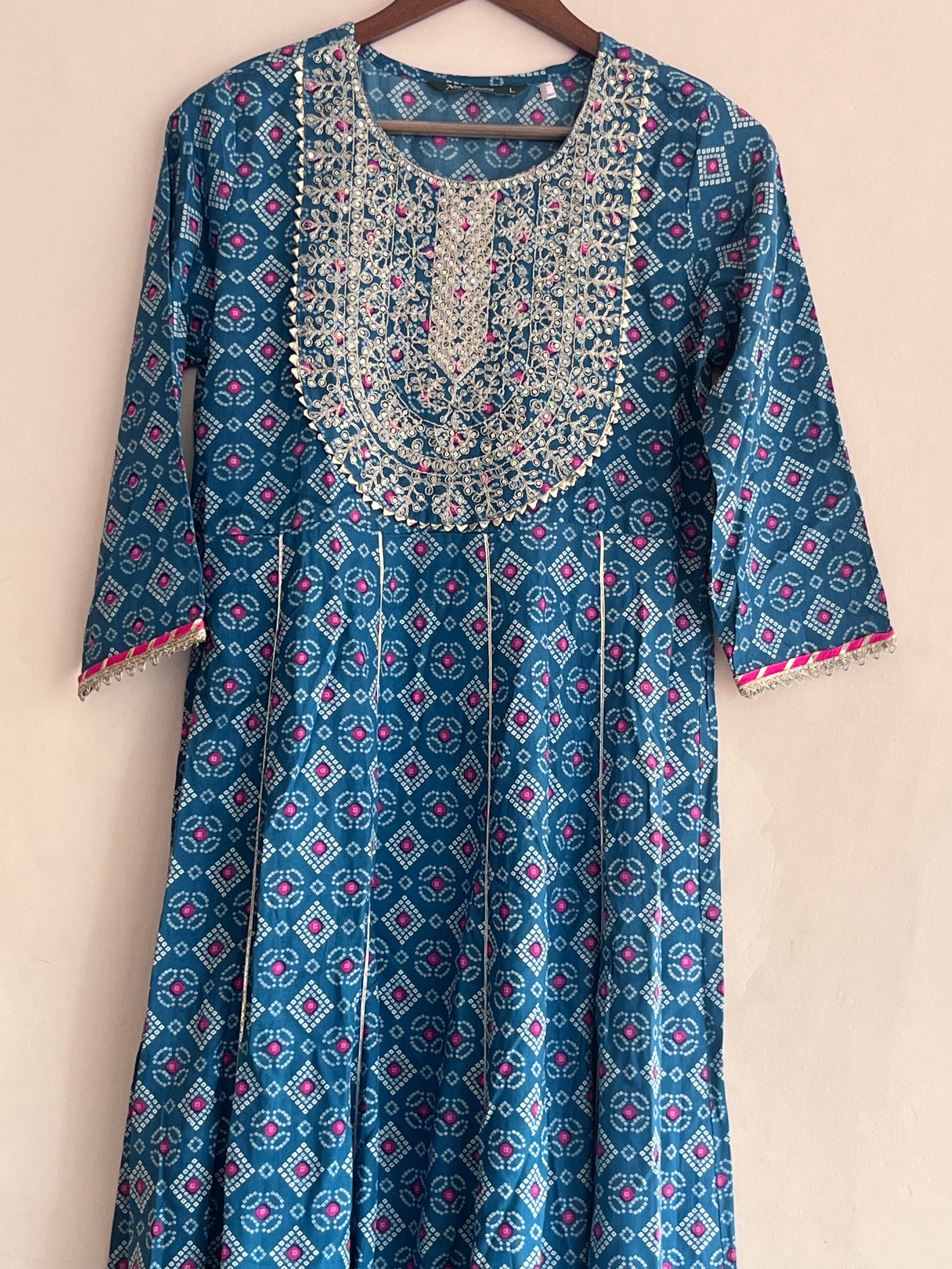 Blue Umbrella cut kurti