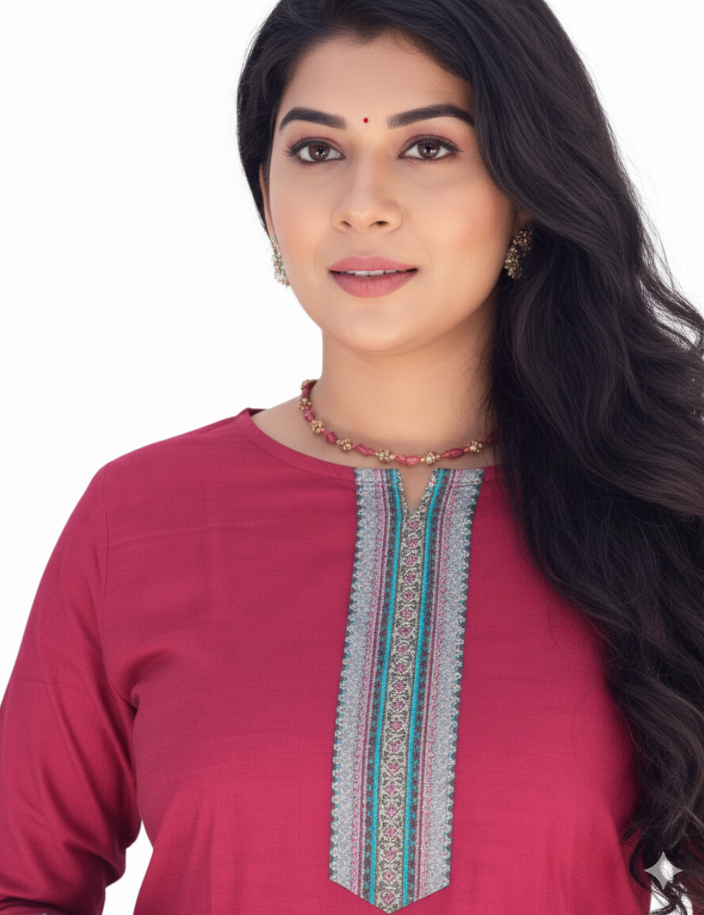 Majenta Pink Chettinad Cotton Kurti