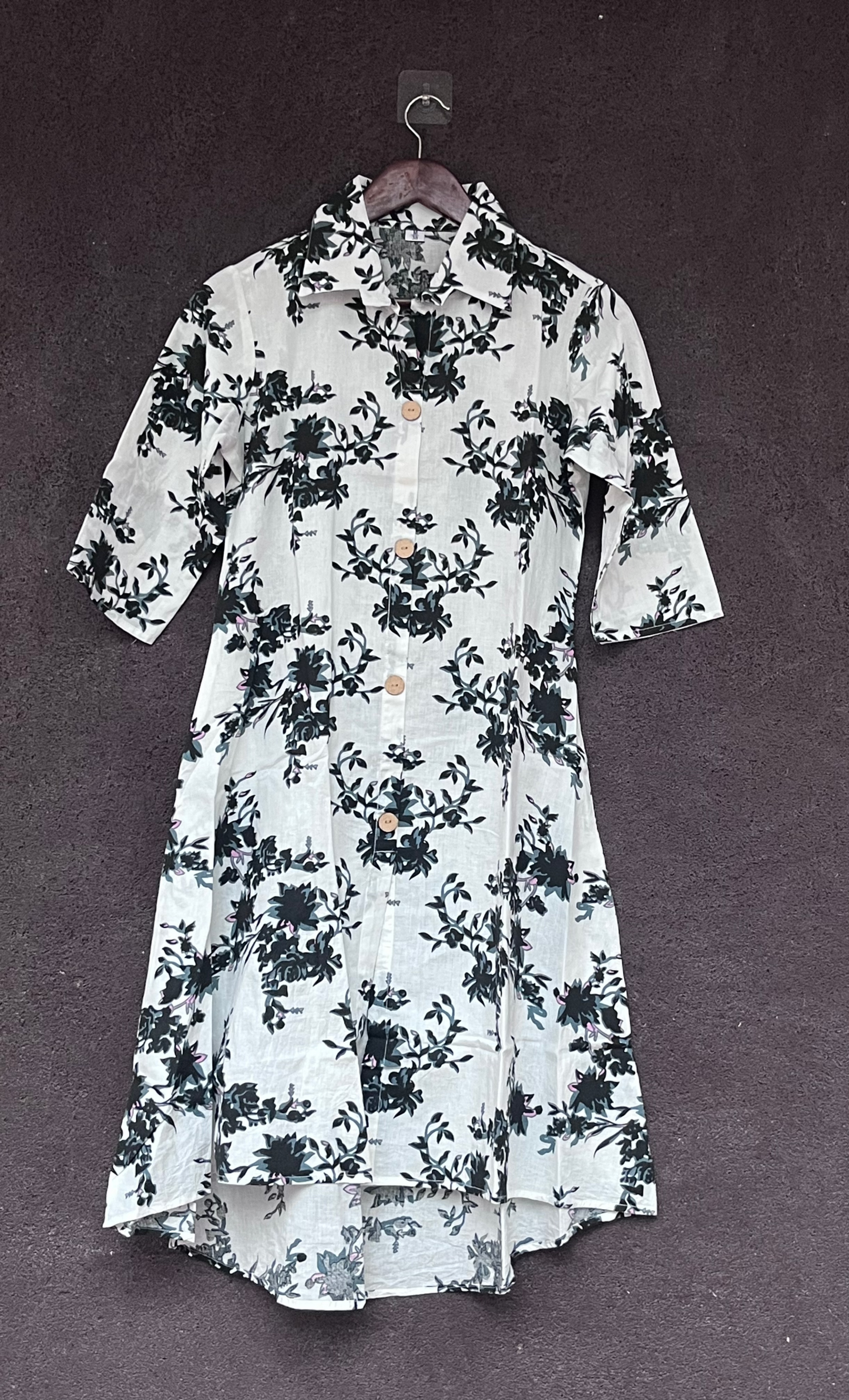 Cotton Co-ord - White with black imprint