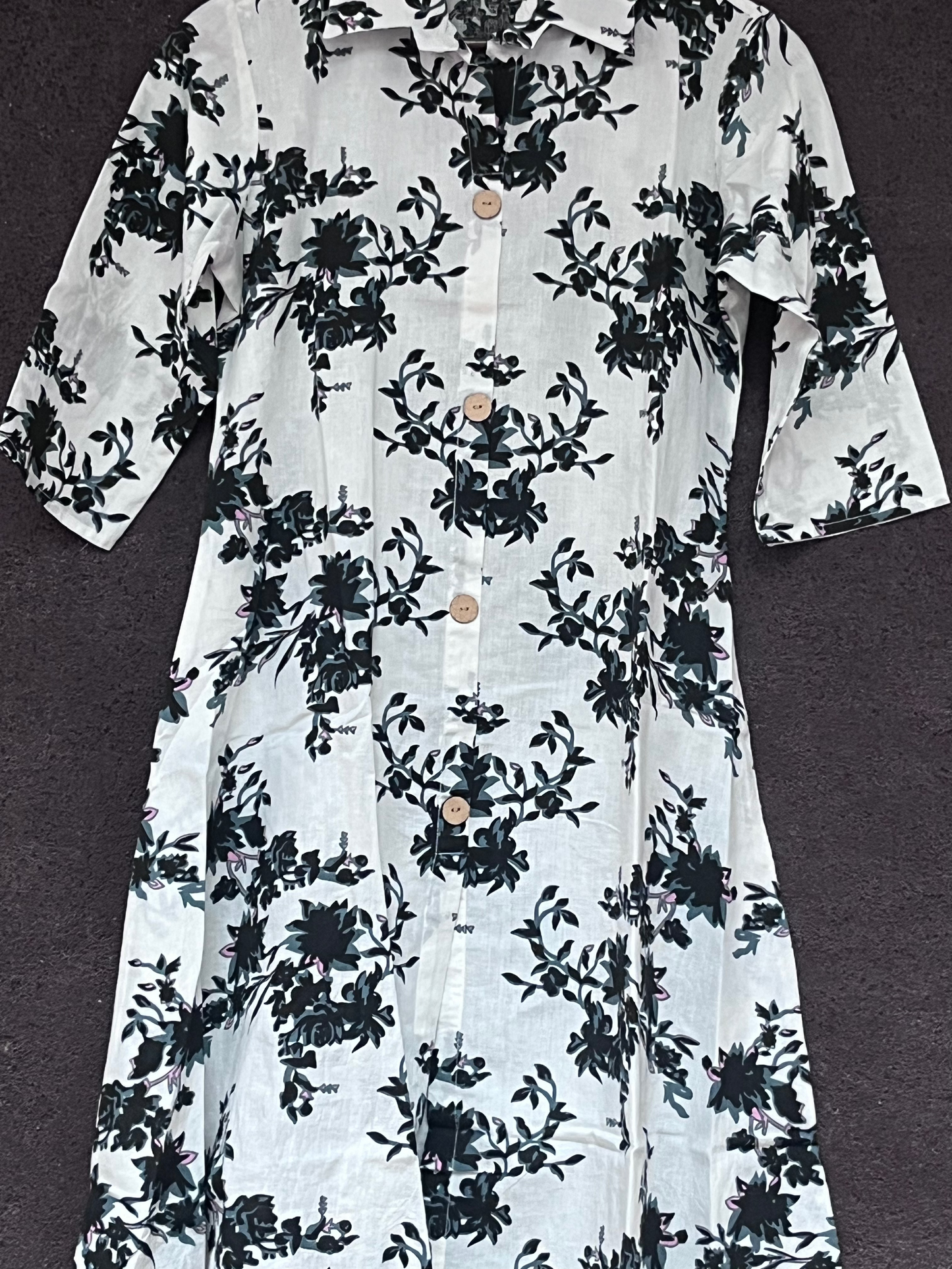 Cotton Co-ord - White with black imprint